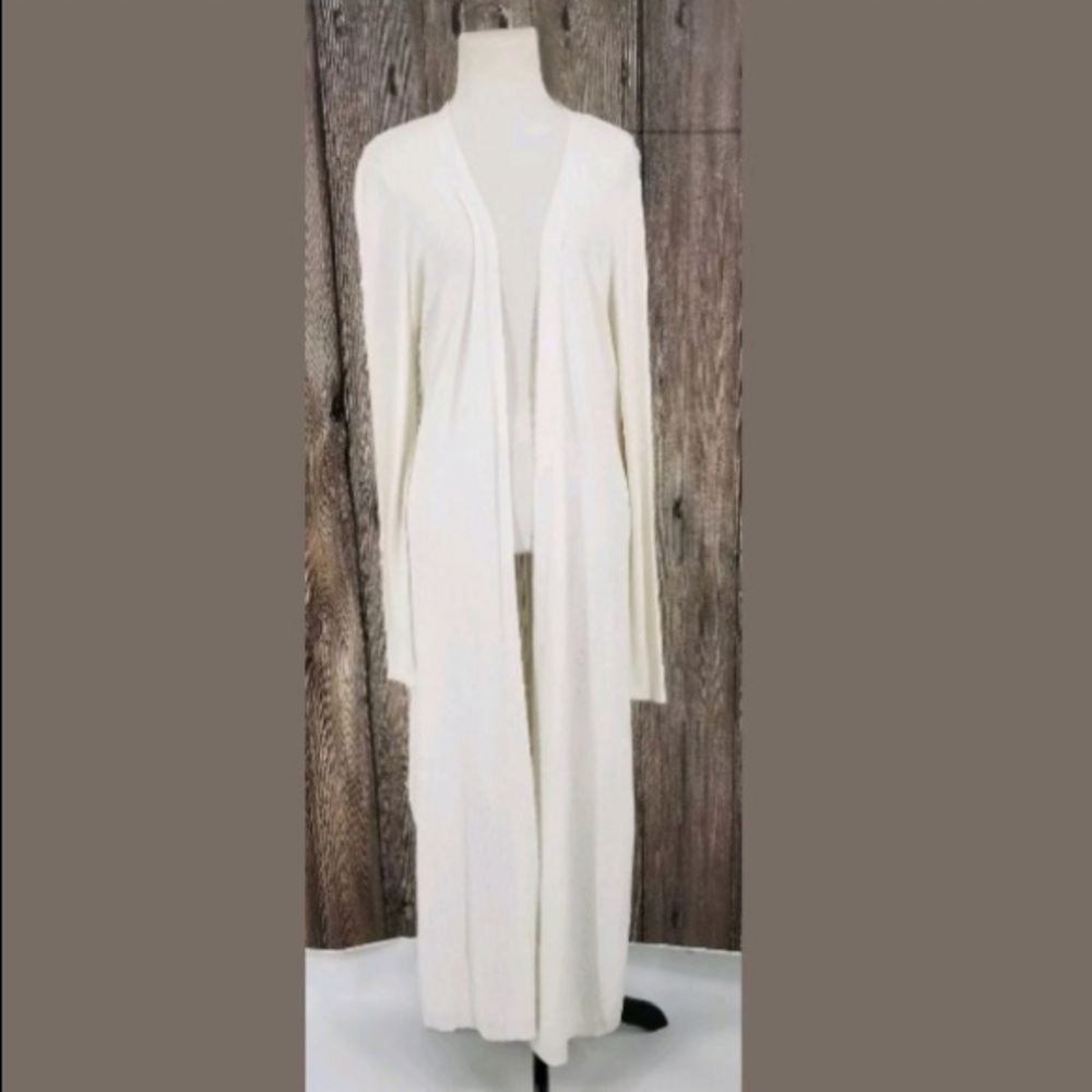 White House Black Market Long White Duster size XL